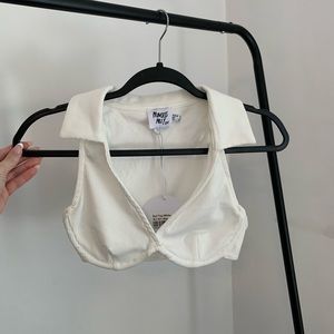 PRINCESS POLLY zuri crop top white size 2